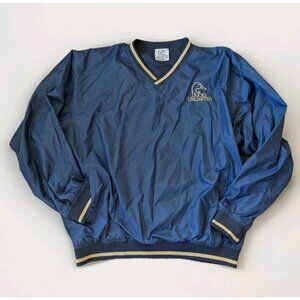 Ducks Unlimited V-Neck Pullover Men's XXL Navy Blue Nylon Shirt Pockets 